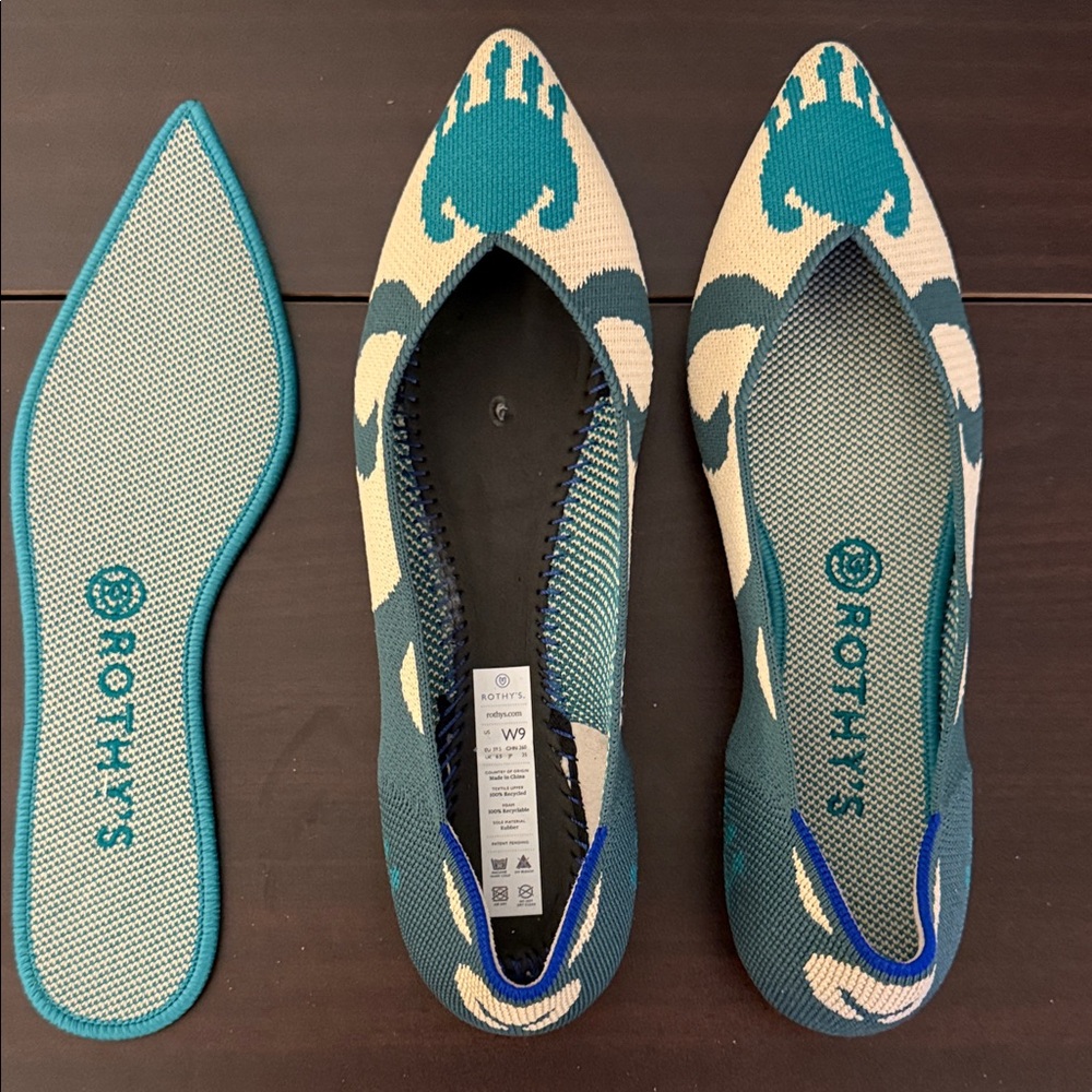 Almost NEW Rothy's Women's Blue and Cream Points